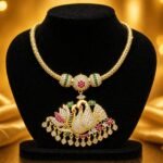 ATT012 – Traditional Gold-Finish AD Attigai Necklace