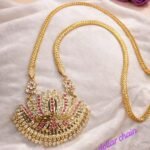 IMDC004 Premium Impon Lotus Dollar Chain | Gold Plated Traditional Jewellery